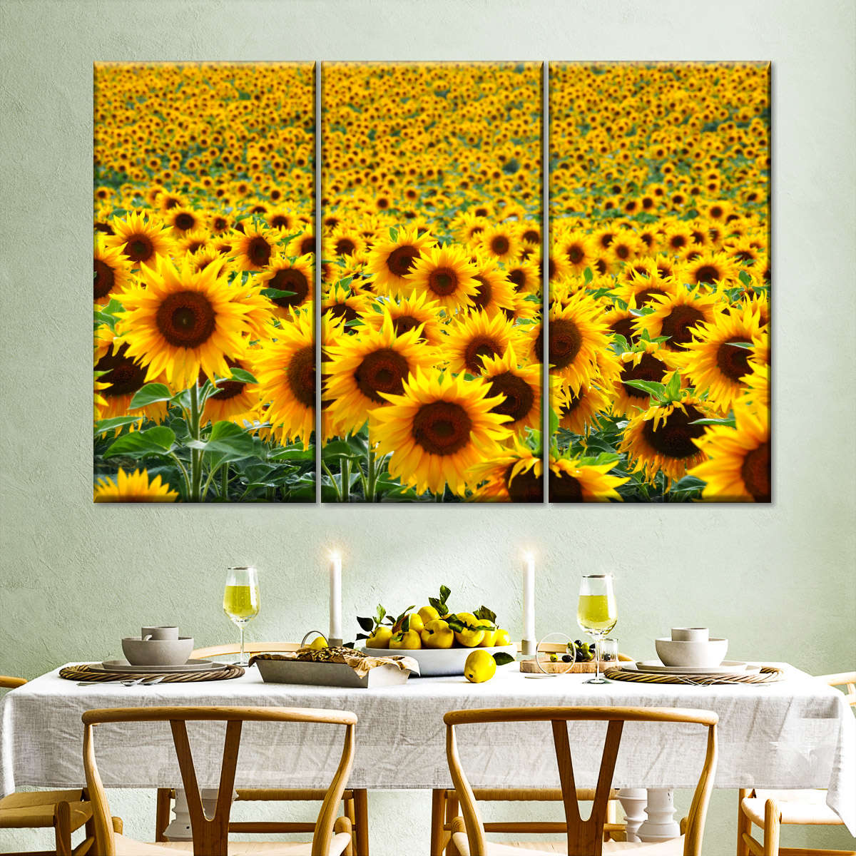 Endless Sunflower Field Wall Art