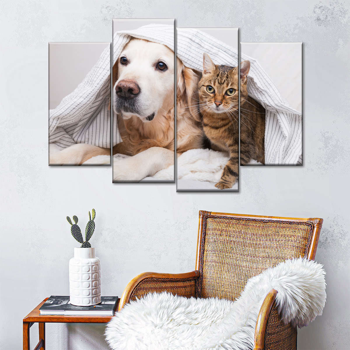 Cozy Dog And Cat Wall Art