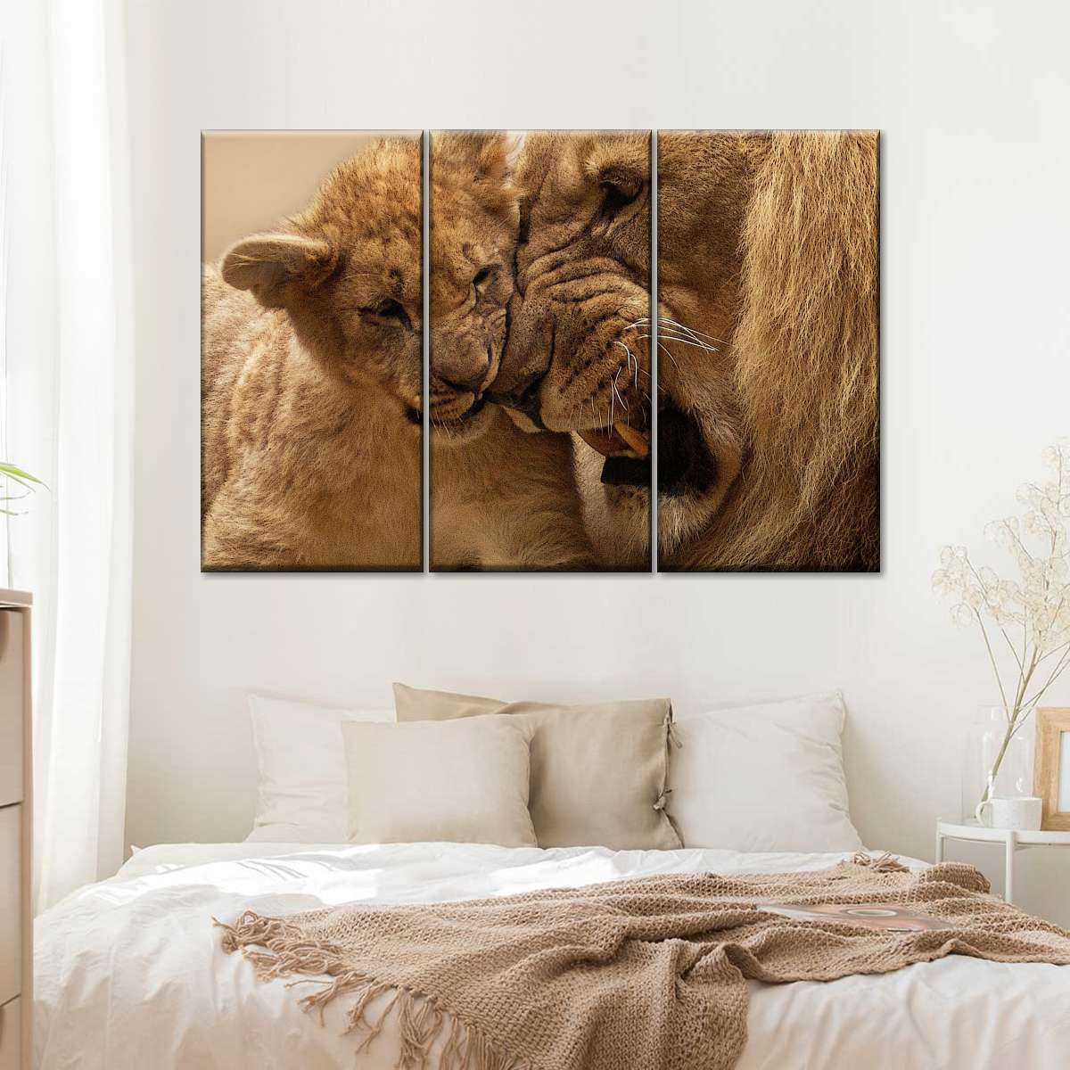 Bonding Lions Wall Art