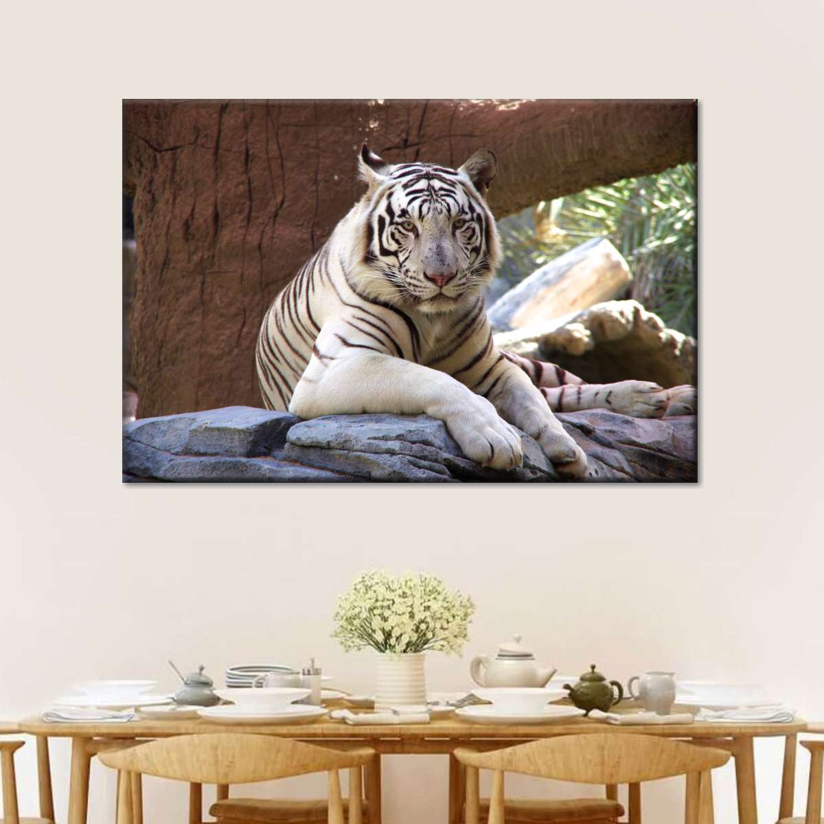 Resting White Tiger Wall Art