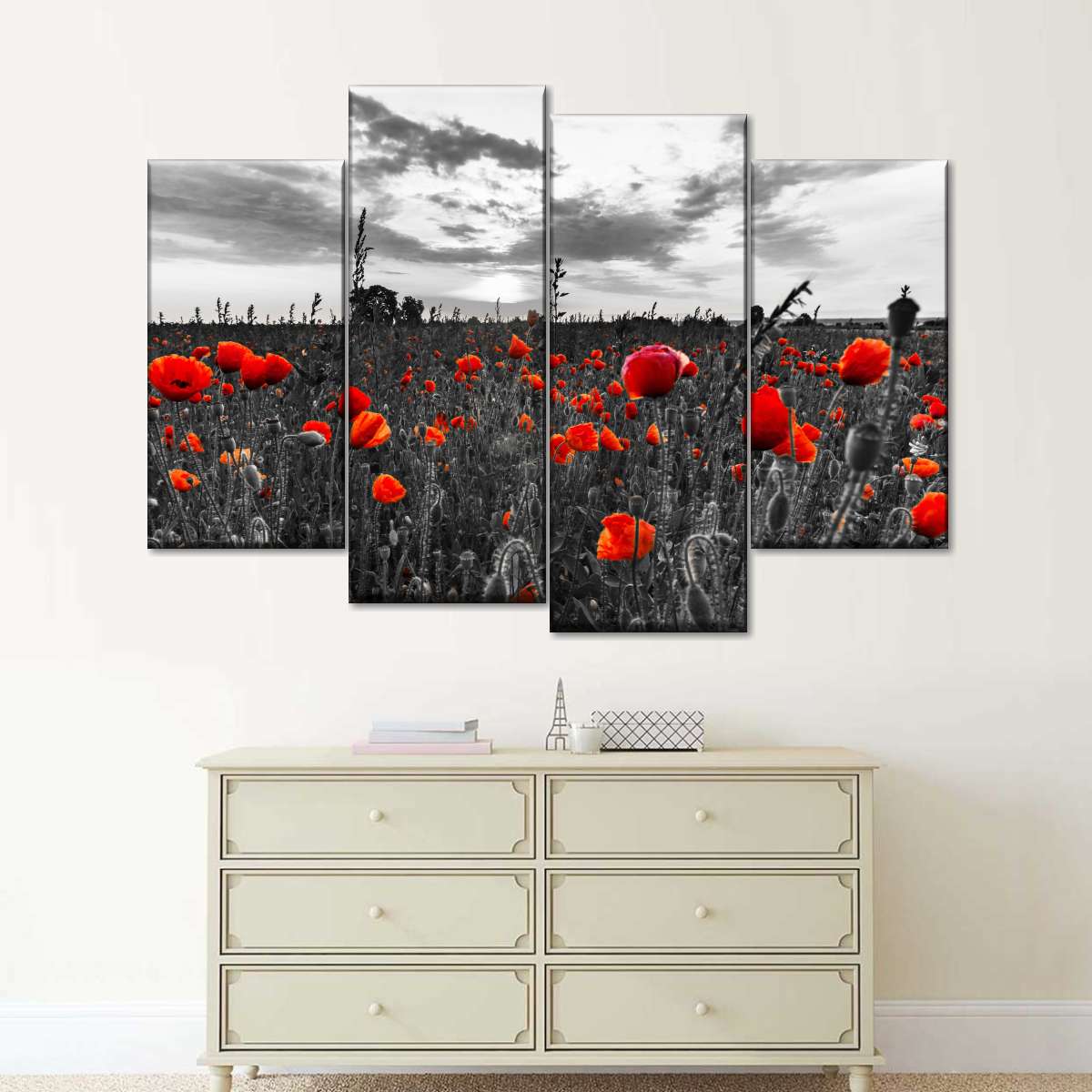 Poppy Field At Dusk Pop Wall Art