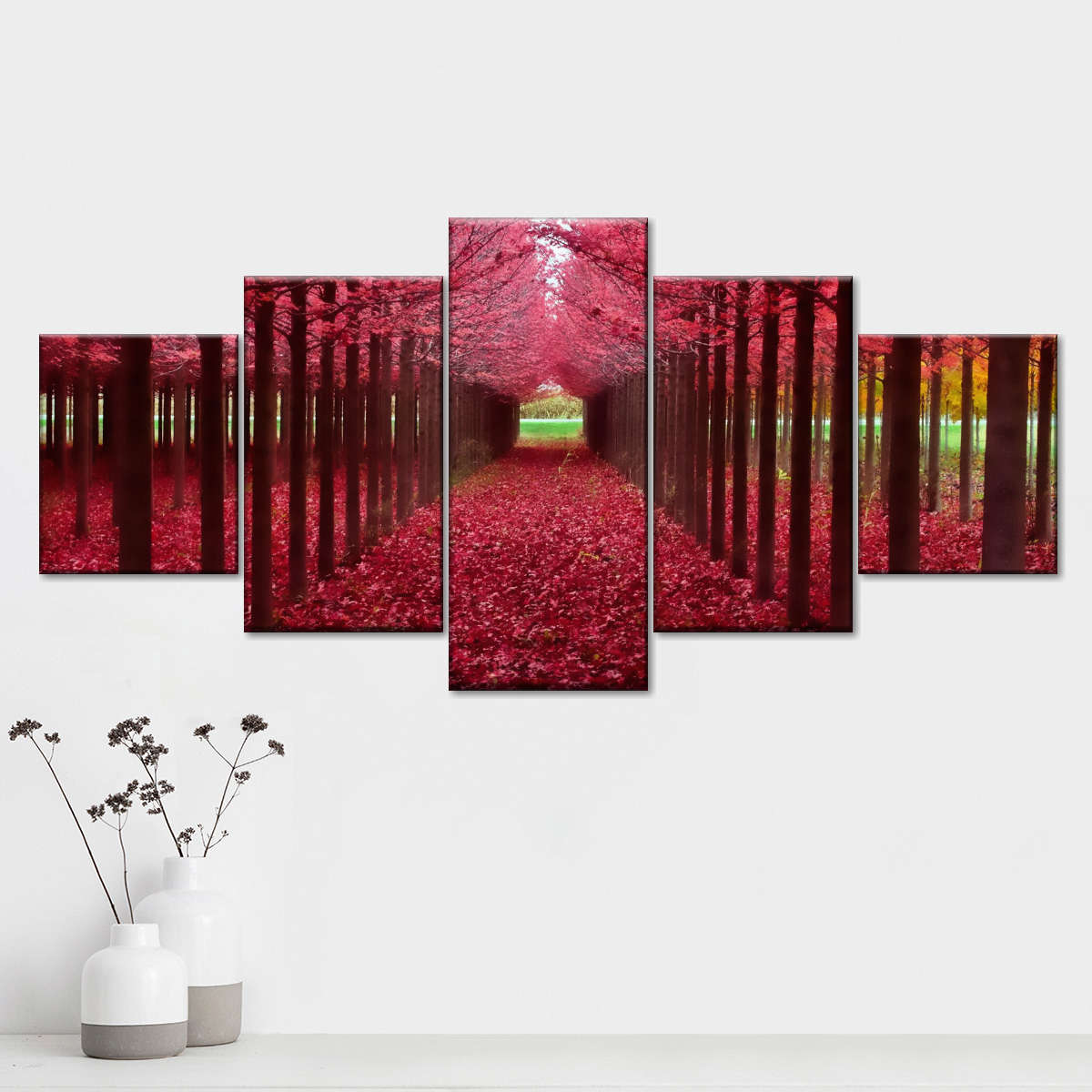 Red Forest Wall Art