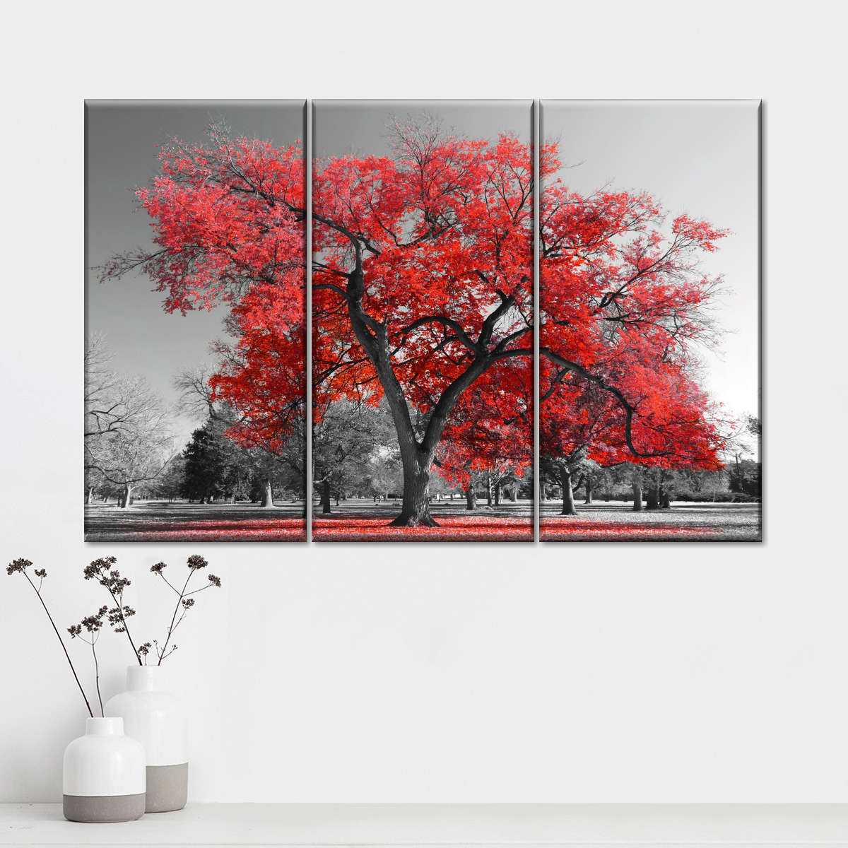 Red Tree Wall Art