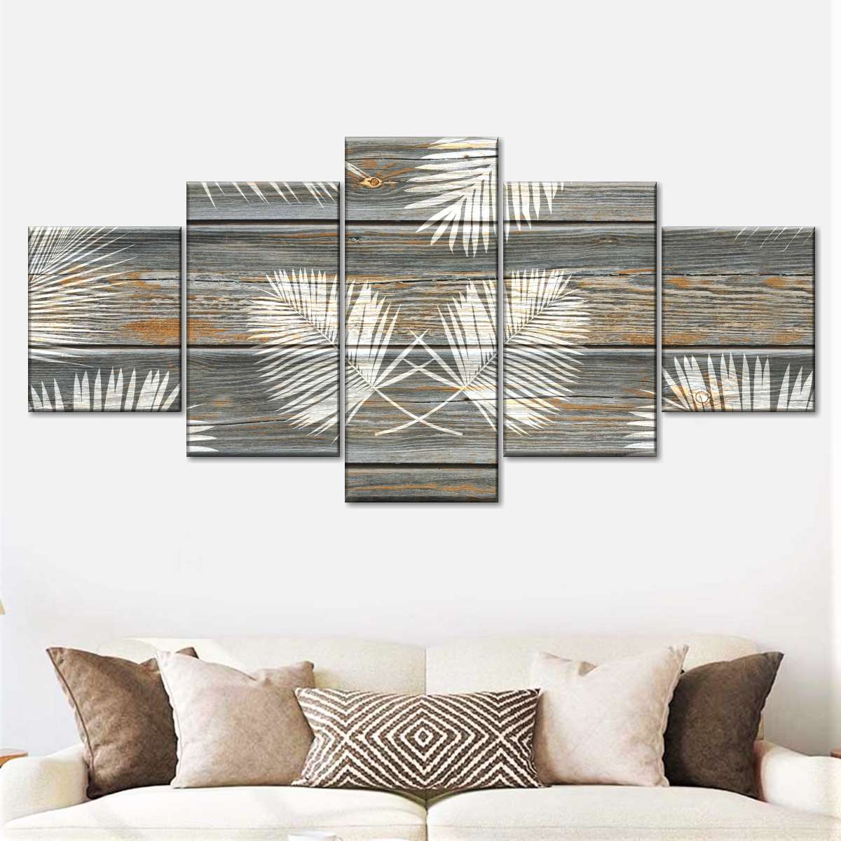 Wooden Palm Leaves Wall Art