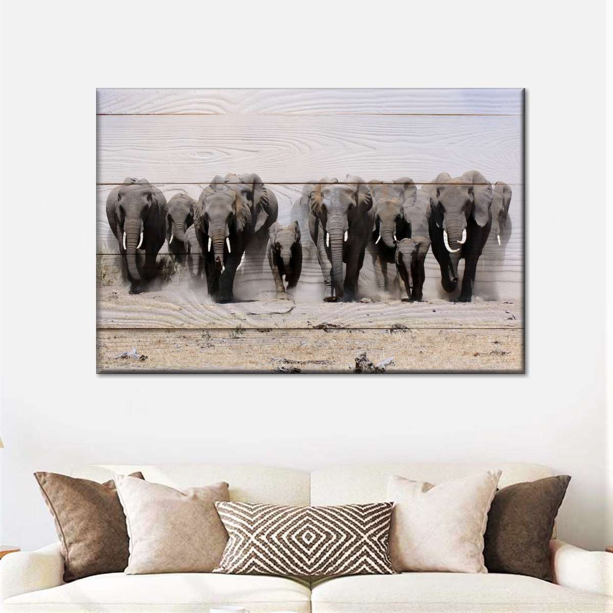 Elephants In Motion Wall Art