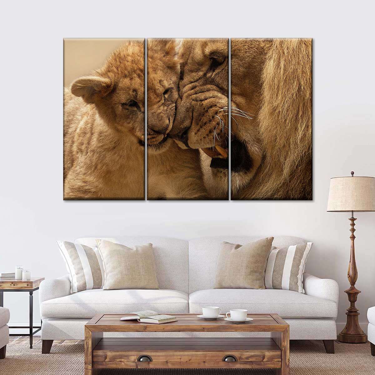 Bonding Lions Wall Art