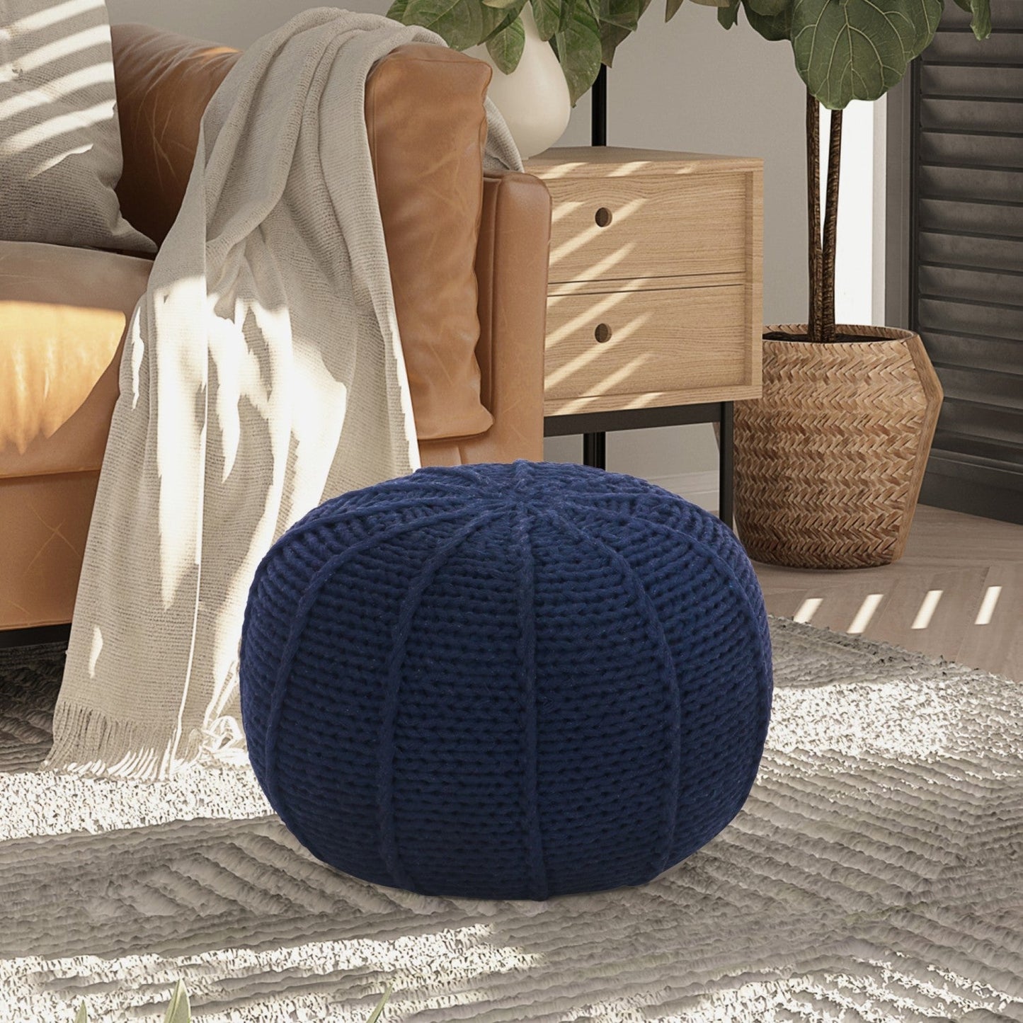 Jonathon Hand Knitted Pouf