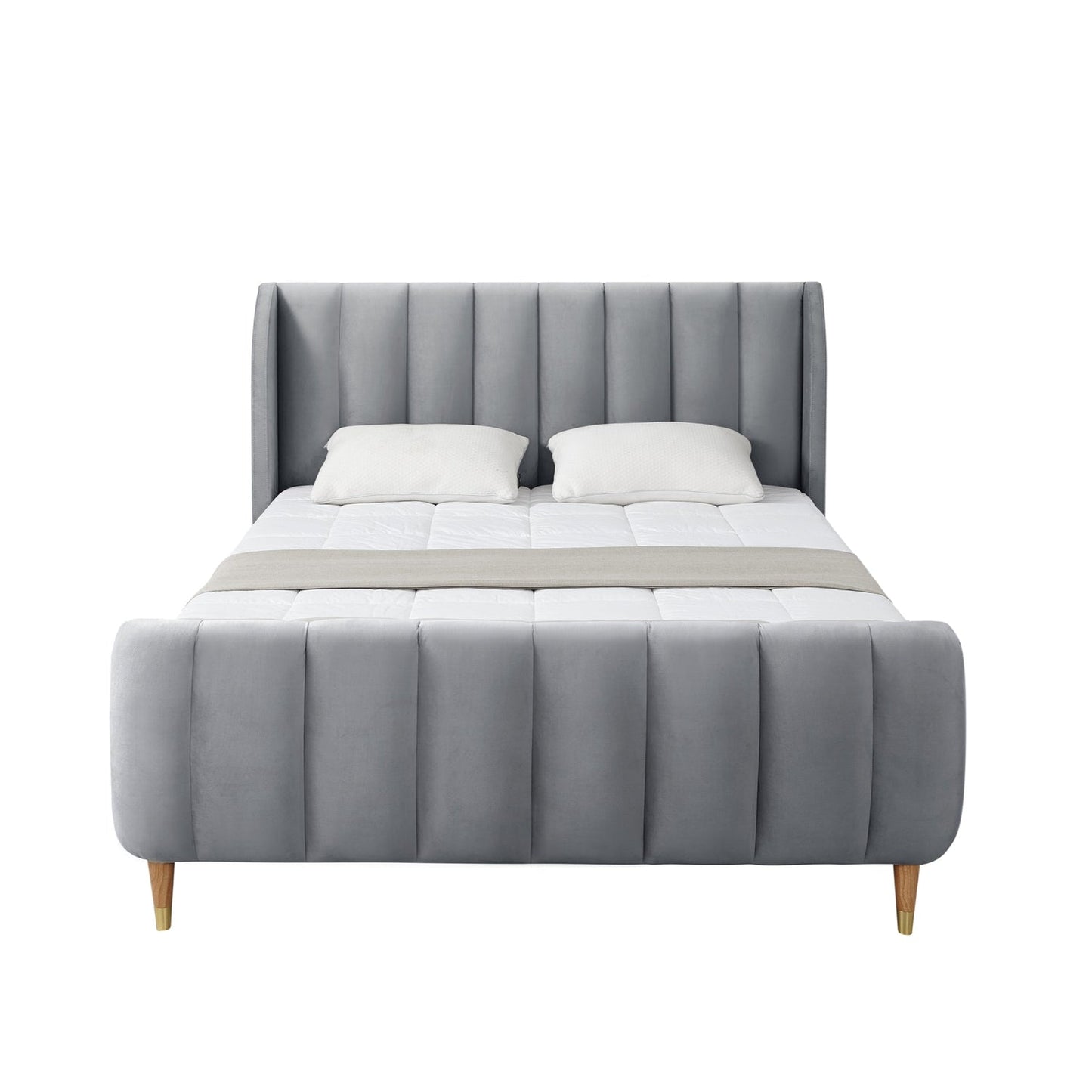 Misael Velvet Platform Bed