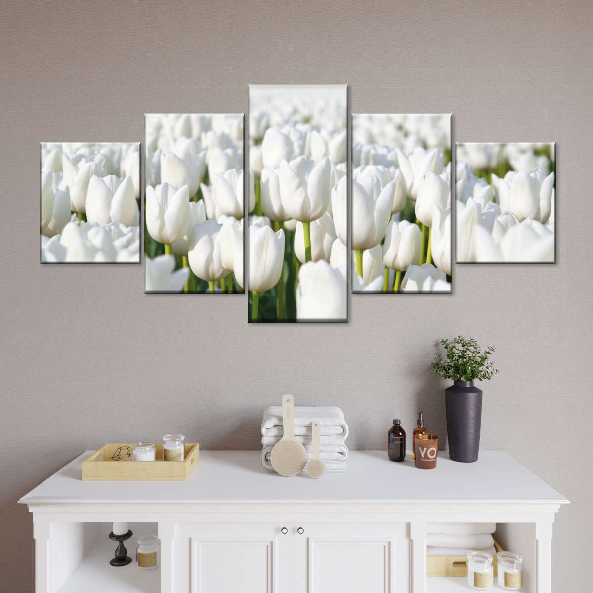 Endless White Tulips Wall Art