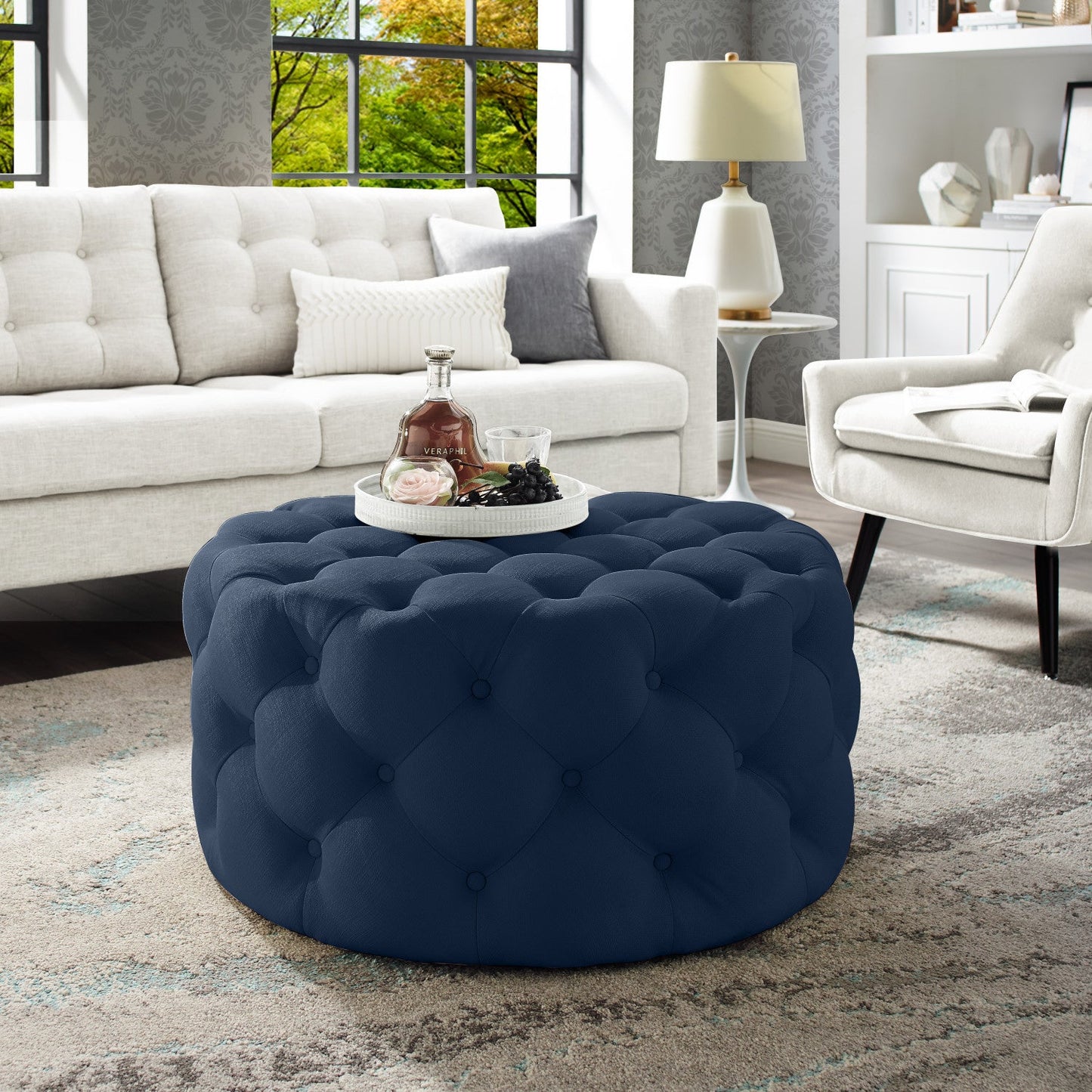 Bella Cocktail Round Ottoman