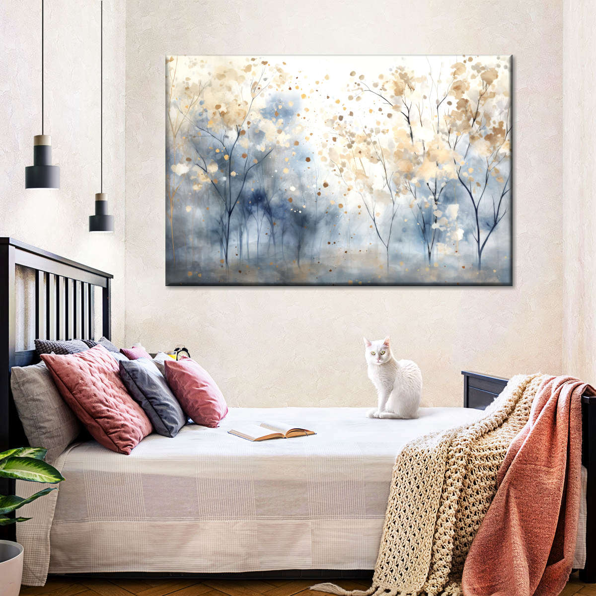 Speckled Blue Forest II Wall Art