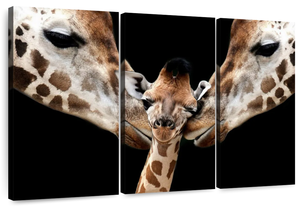 Happy Giraffe Family Wall Art