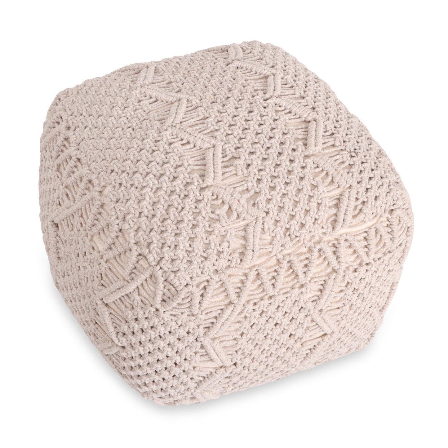 Gauge Hand Knitted Pouf