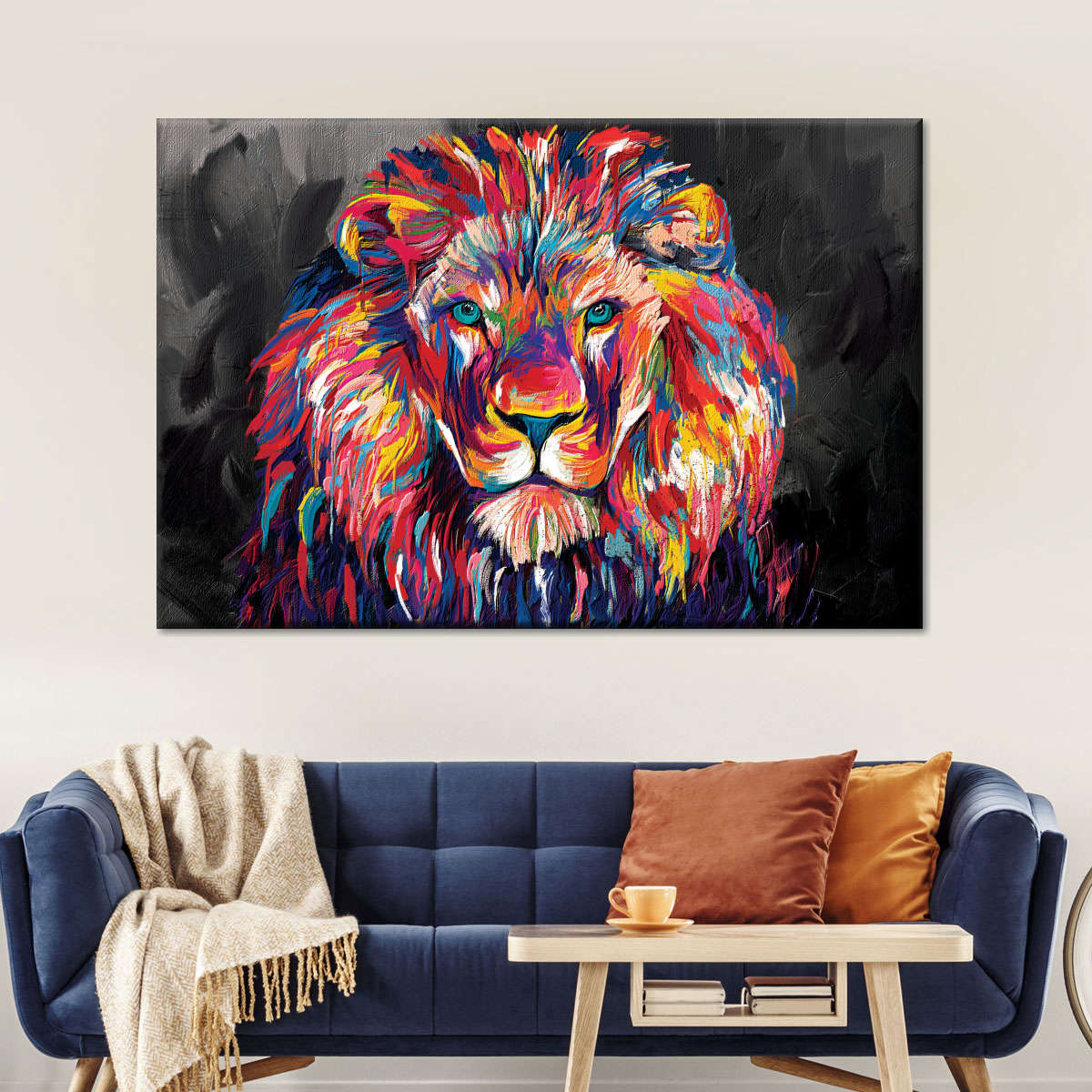 Lion's Gaze Abstract Color Wall Art