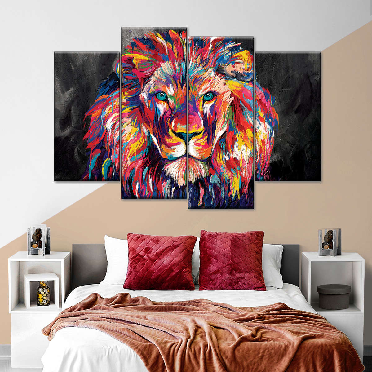 Lion's Gaze Abstract Color Wall Art
