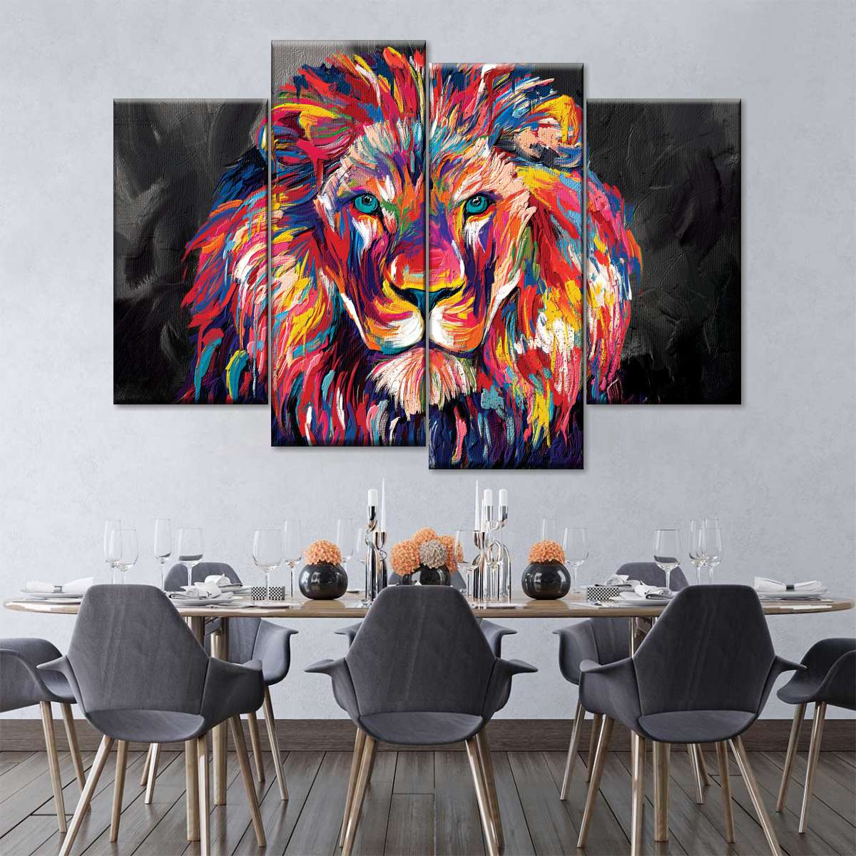 Lion's Gaze Abstract Color Wall Art