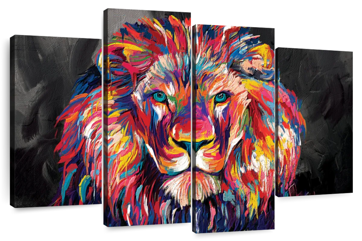 Lion's Gaze Abstract Color Wall Art