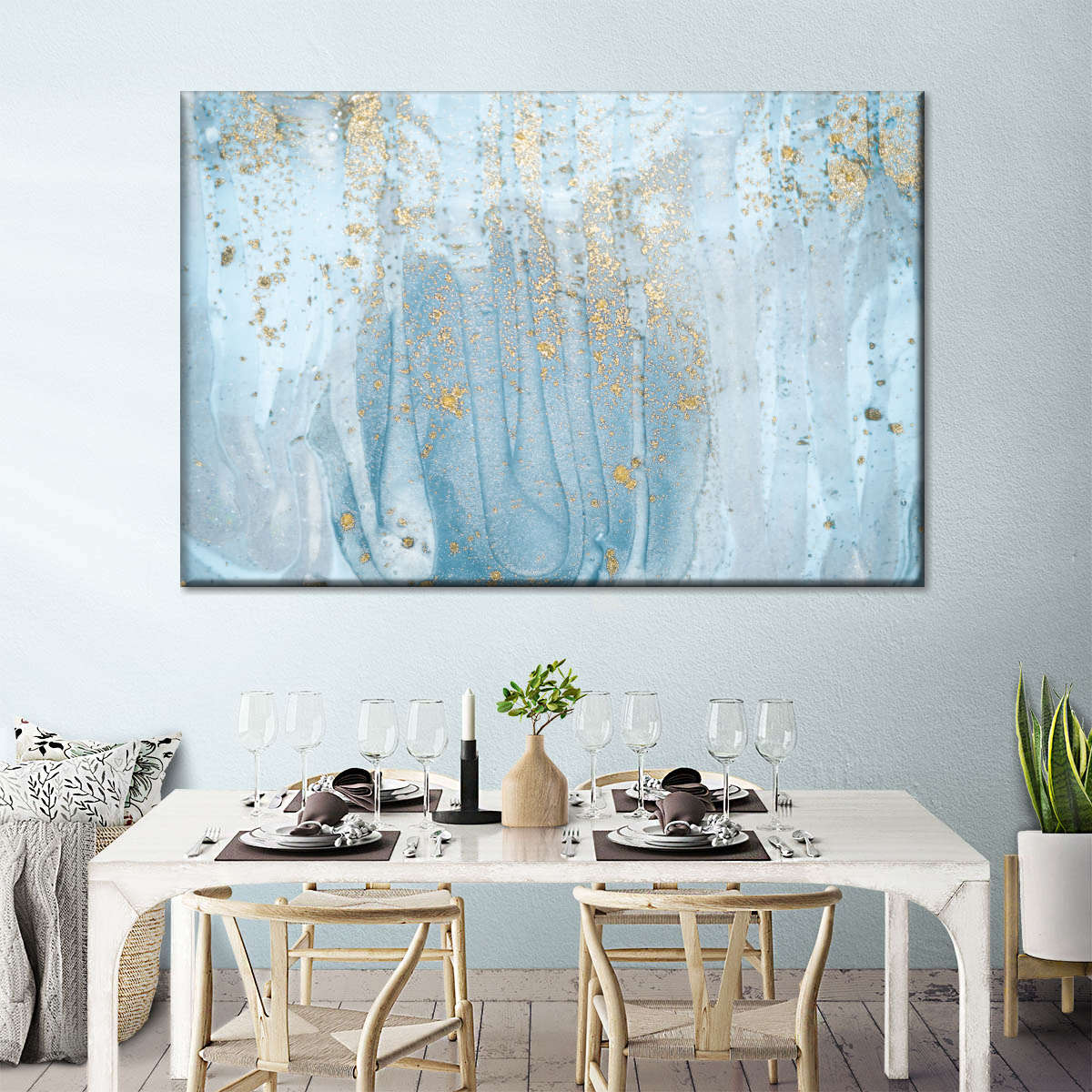 Light Blue Abstract Wall Art