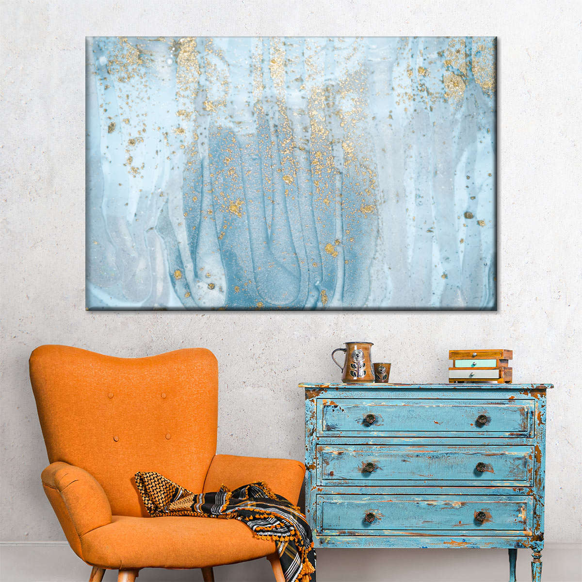 Light Blue Abstract Wall Art