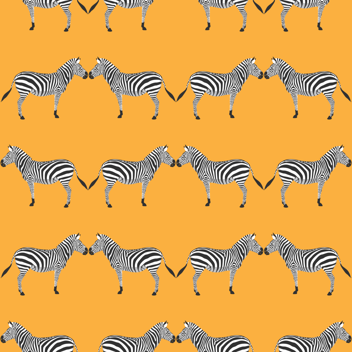 Zebras Bright Orange Wallpaper