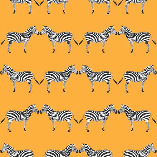 Zebras Bright Orange Wallpaper