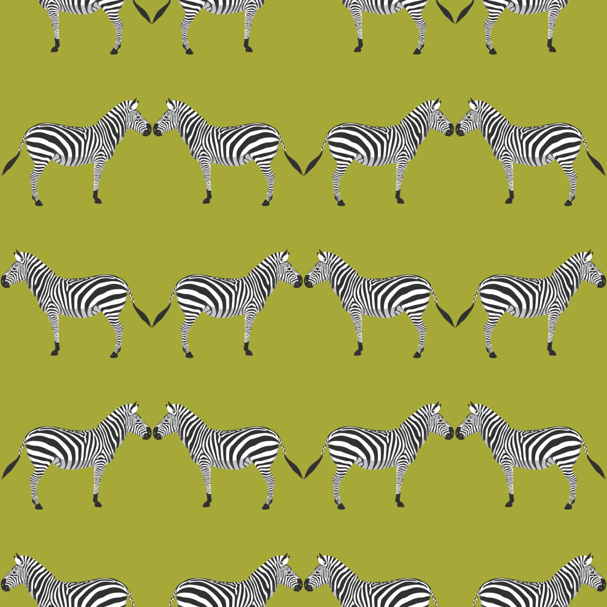 Zebras Chartreuse Wallpaper