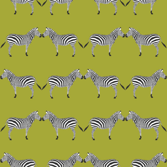 Zebras Chartreuse Wallpaper