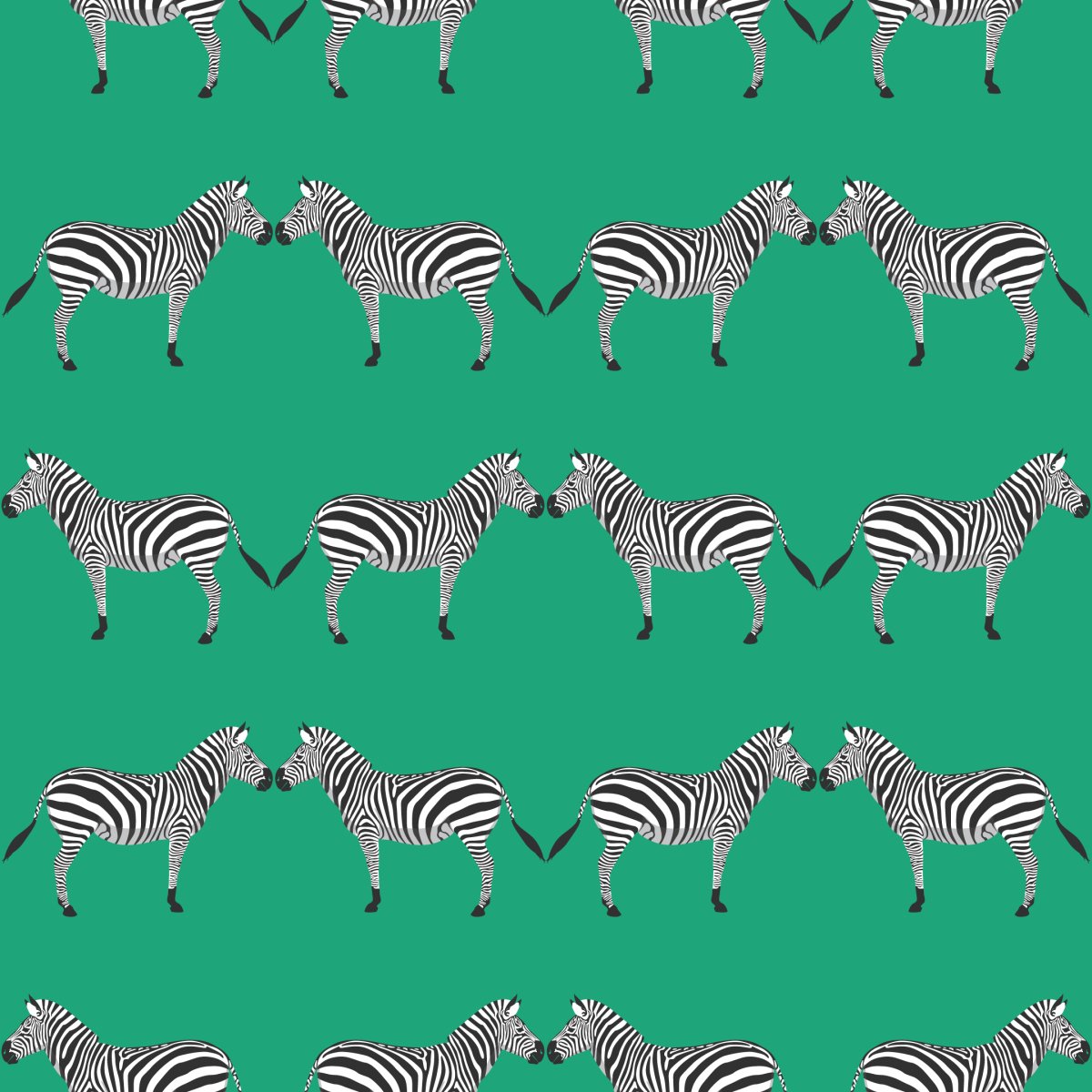 Zebras Green Wallpaper