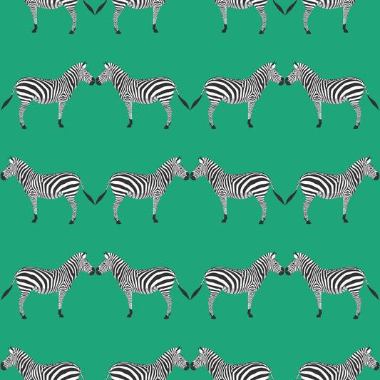 Zebras Green Wallpaper