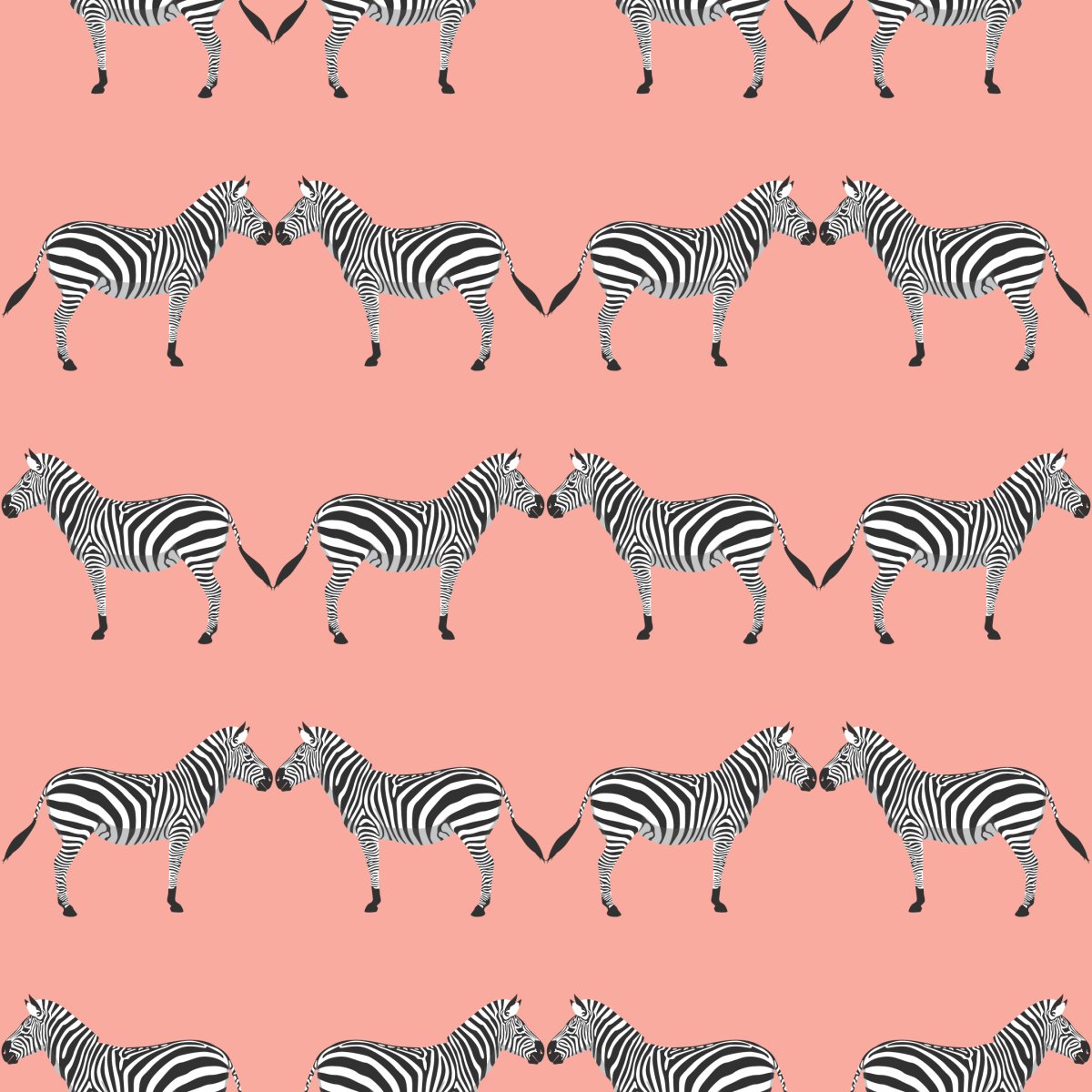 Zebras Light Pink Wallpaper