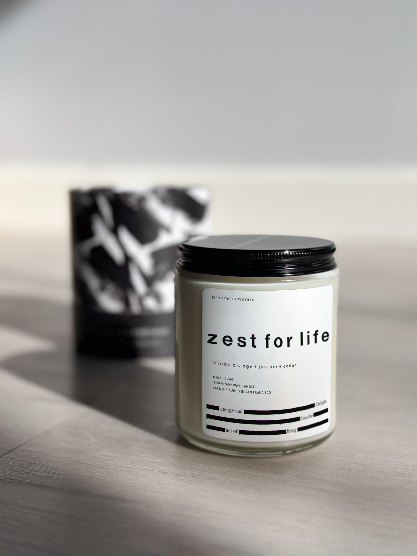 zest for life / blood orange + juniper + cedar candle