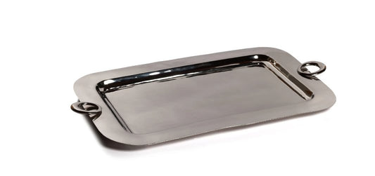 Bacardi Polished Brass Serving Tray - Nickel Finish - Extra Large