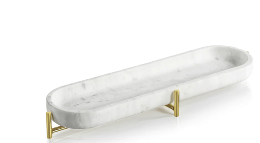 Palomar Marble Tray on Metal Stand - Small