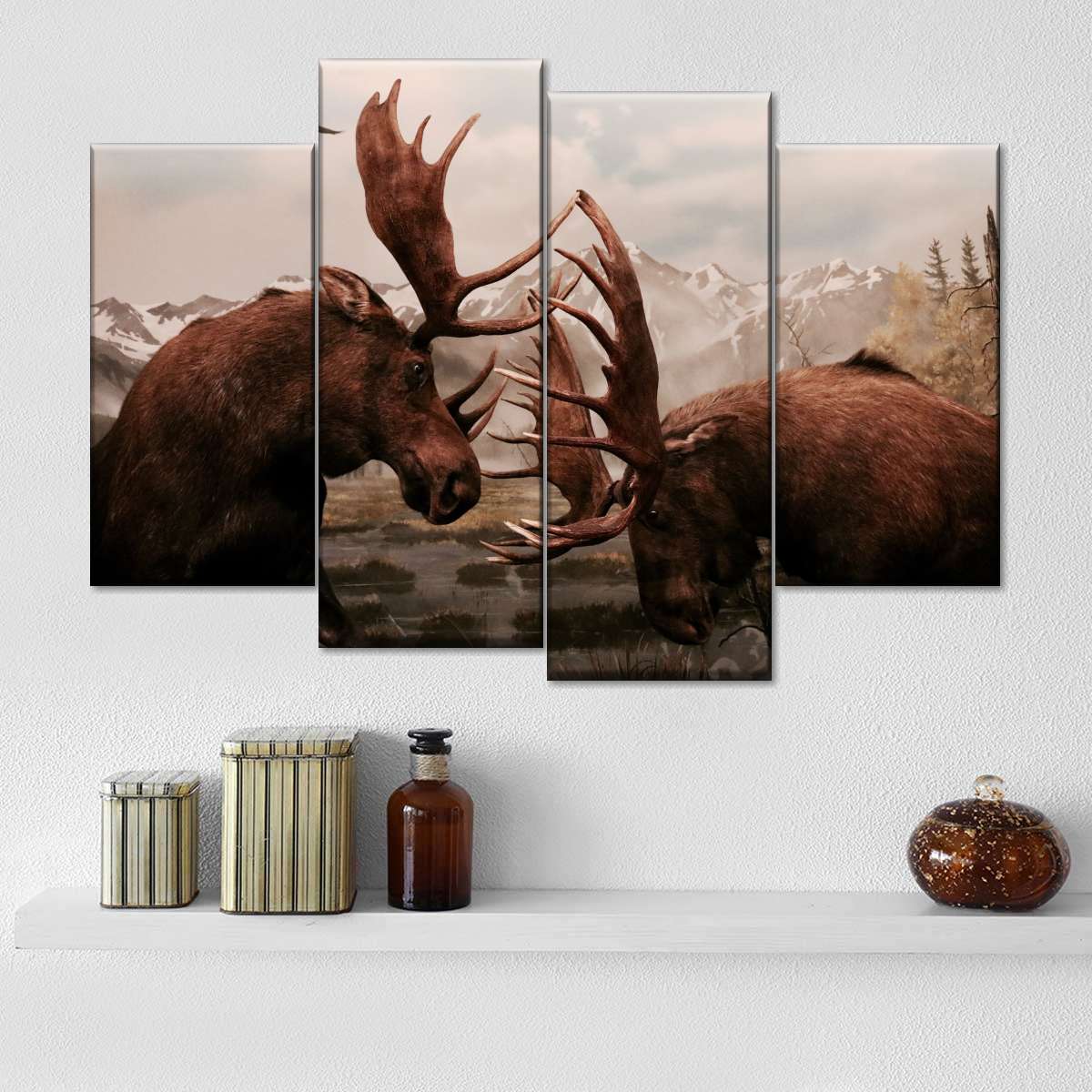 Moose Battle Wall Art