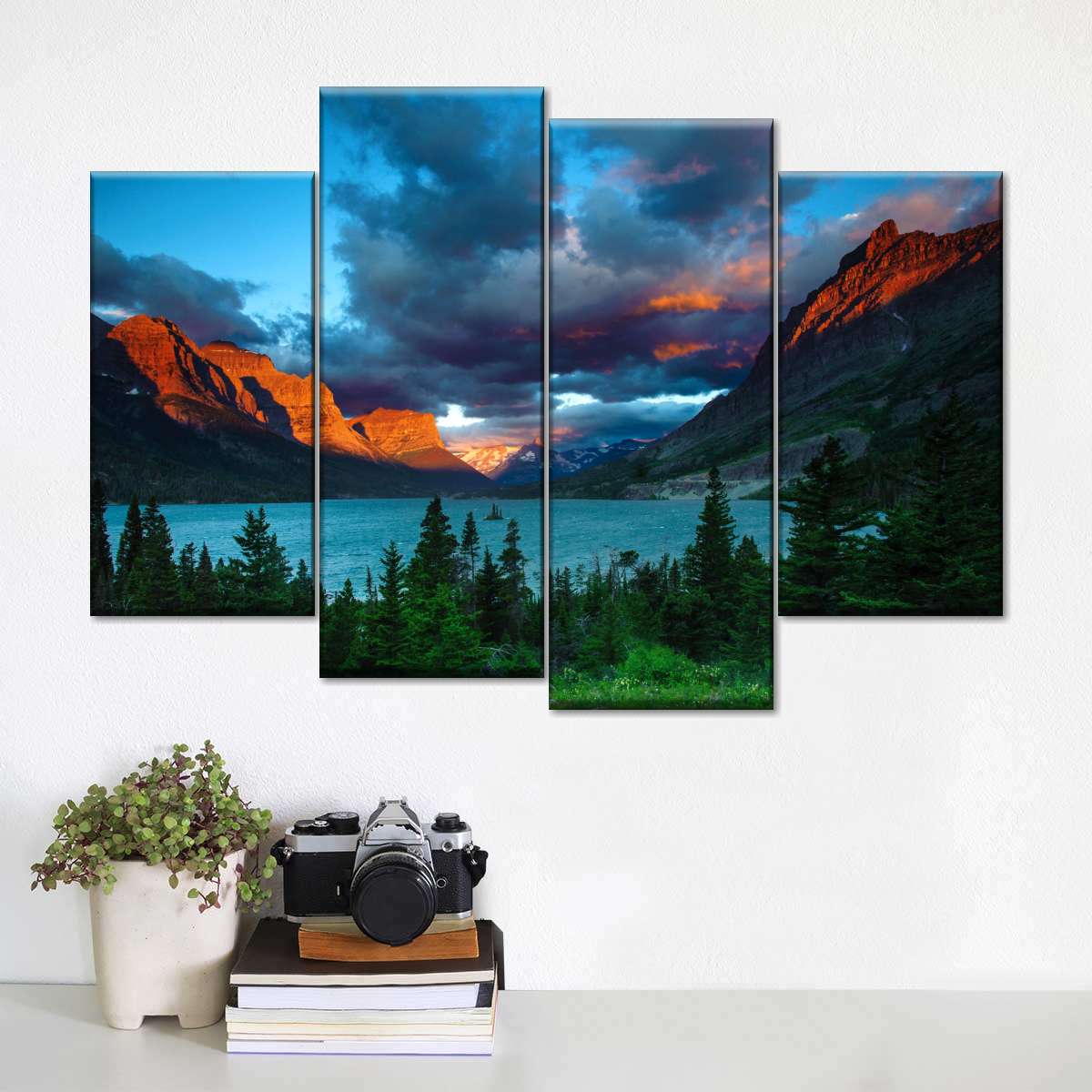 St. Mary Lake Dramatic Sunrise Wall Art