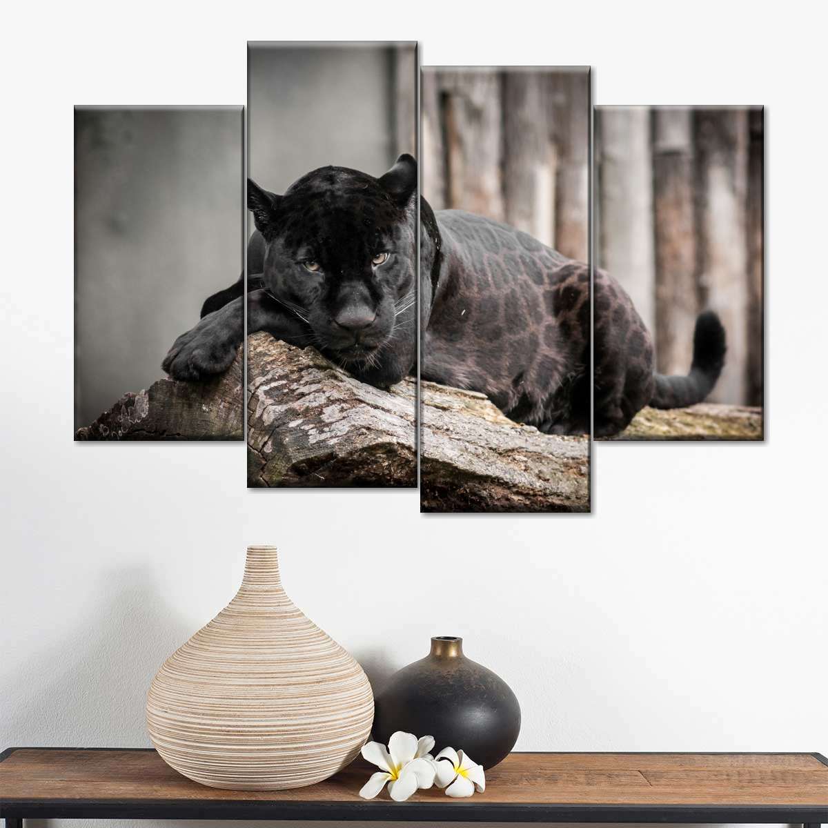 Lounging Black Panther Wall Art