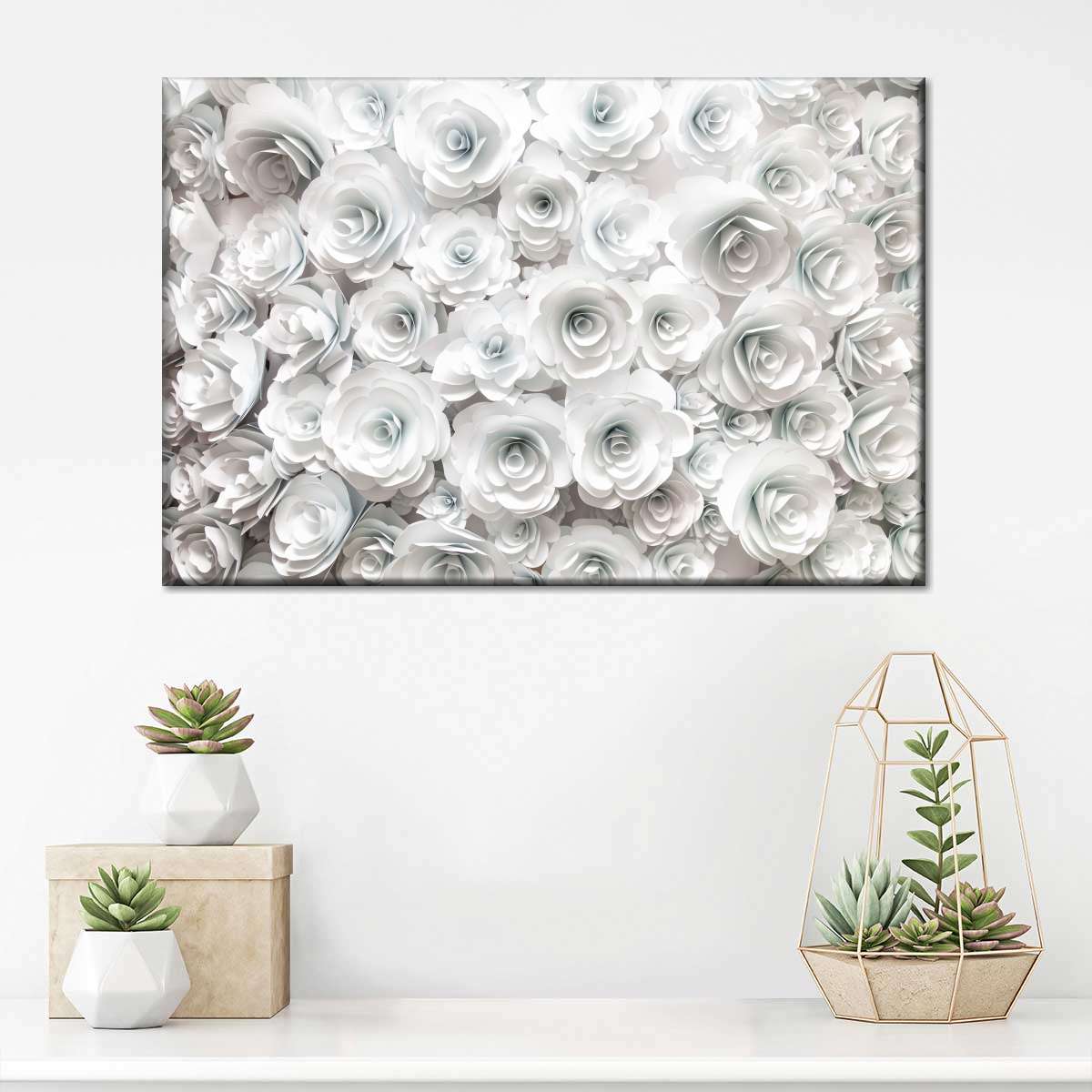 White Roses Wall Art