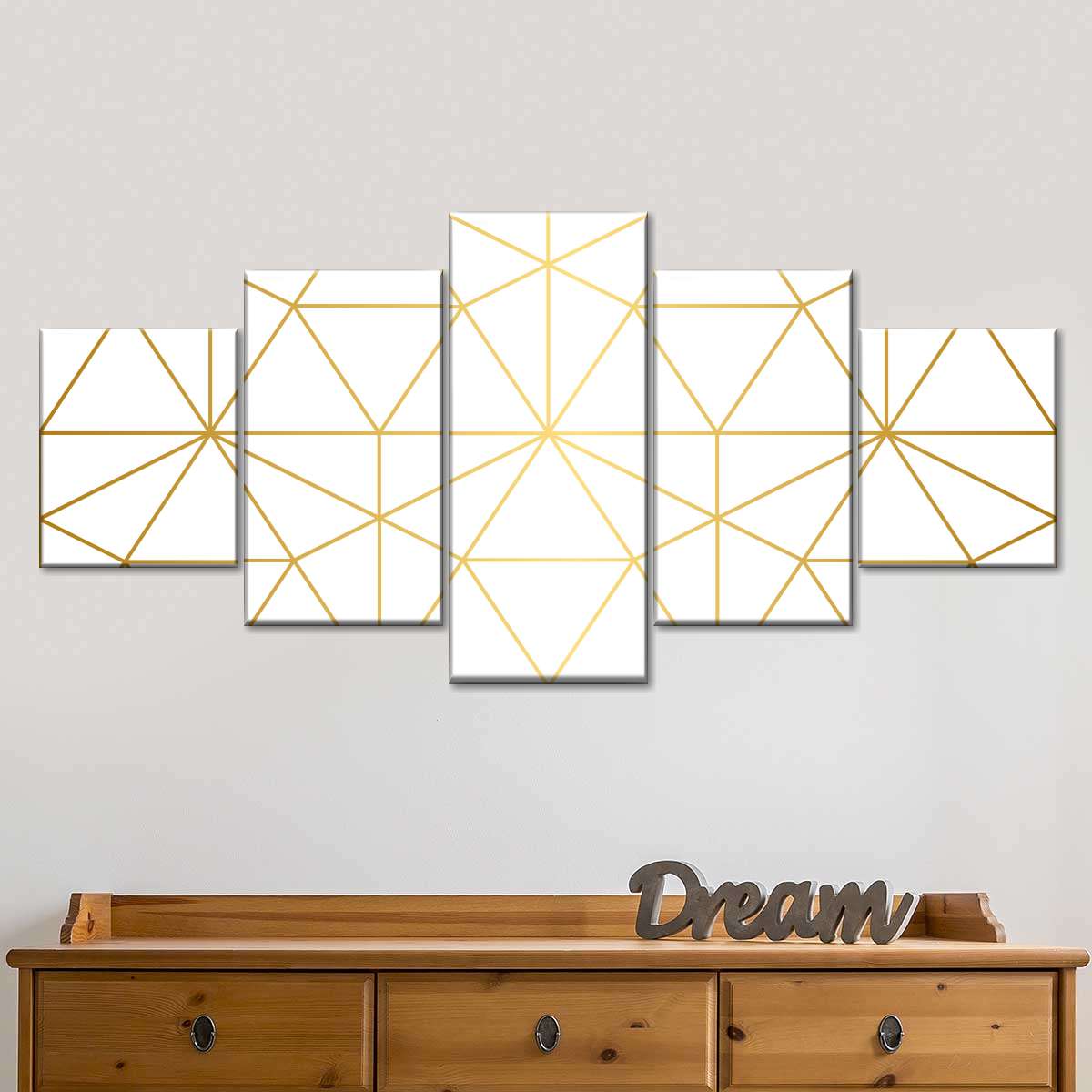 Golden Lattice Wall Art