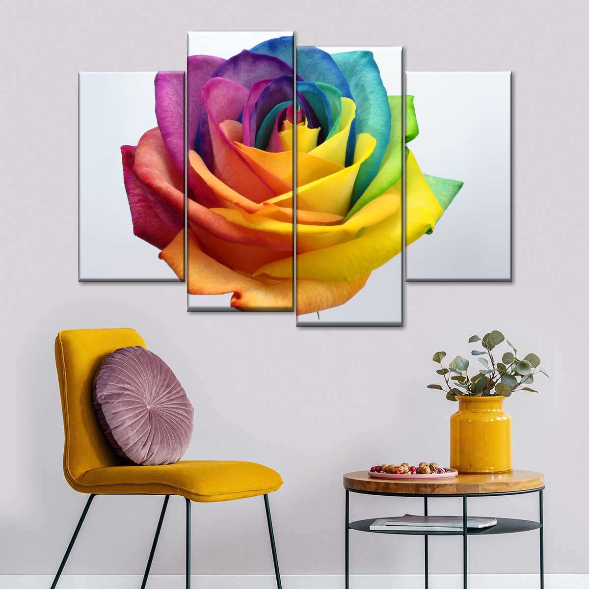 Rainbow Rose Wall Art