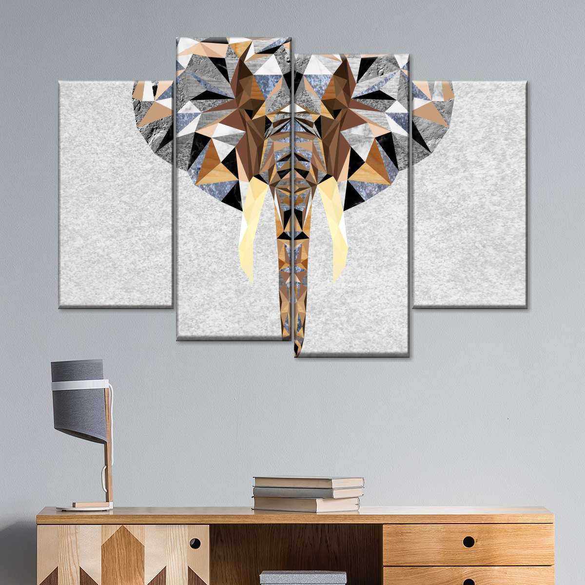 Geometric Colorful Elephant Wall Art