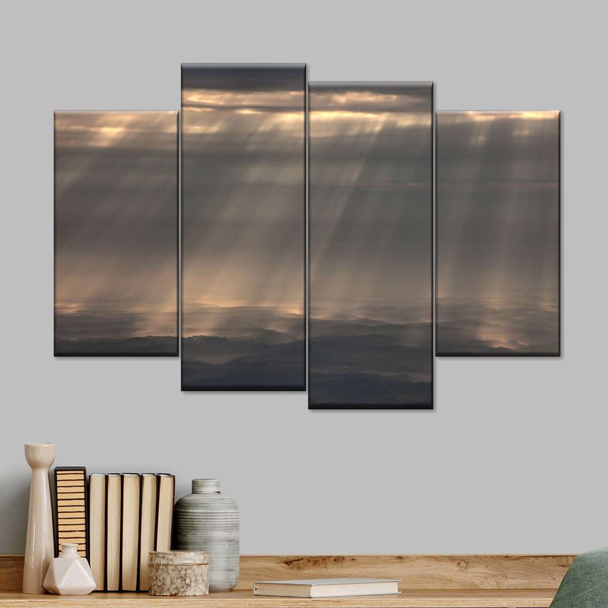 Sunrays And Cloudy Sky Wall Art