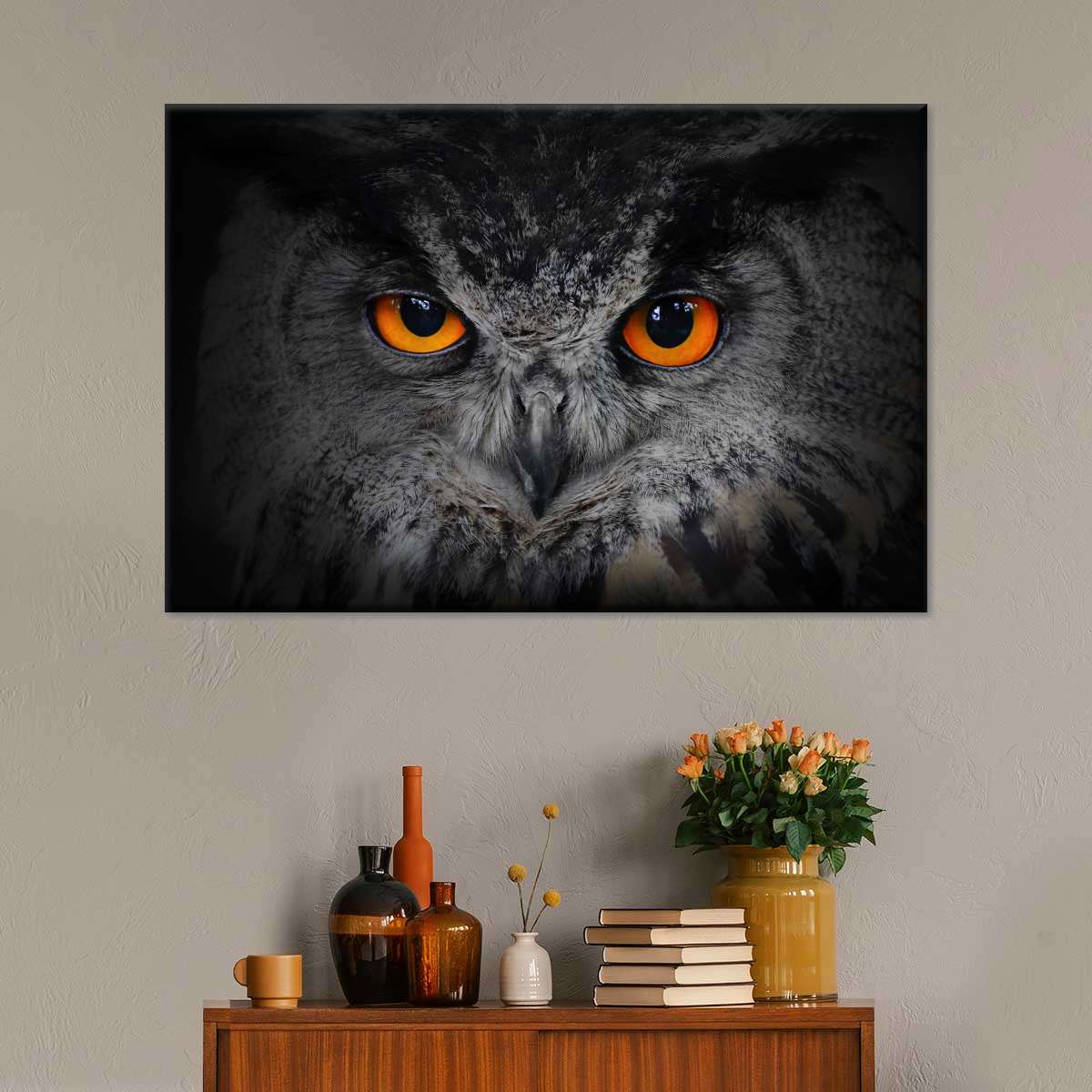 Mesmerizing Gray Owl Wall Art